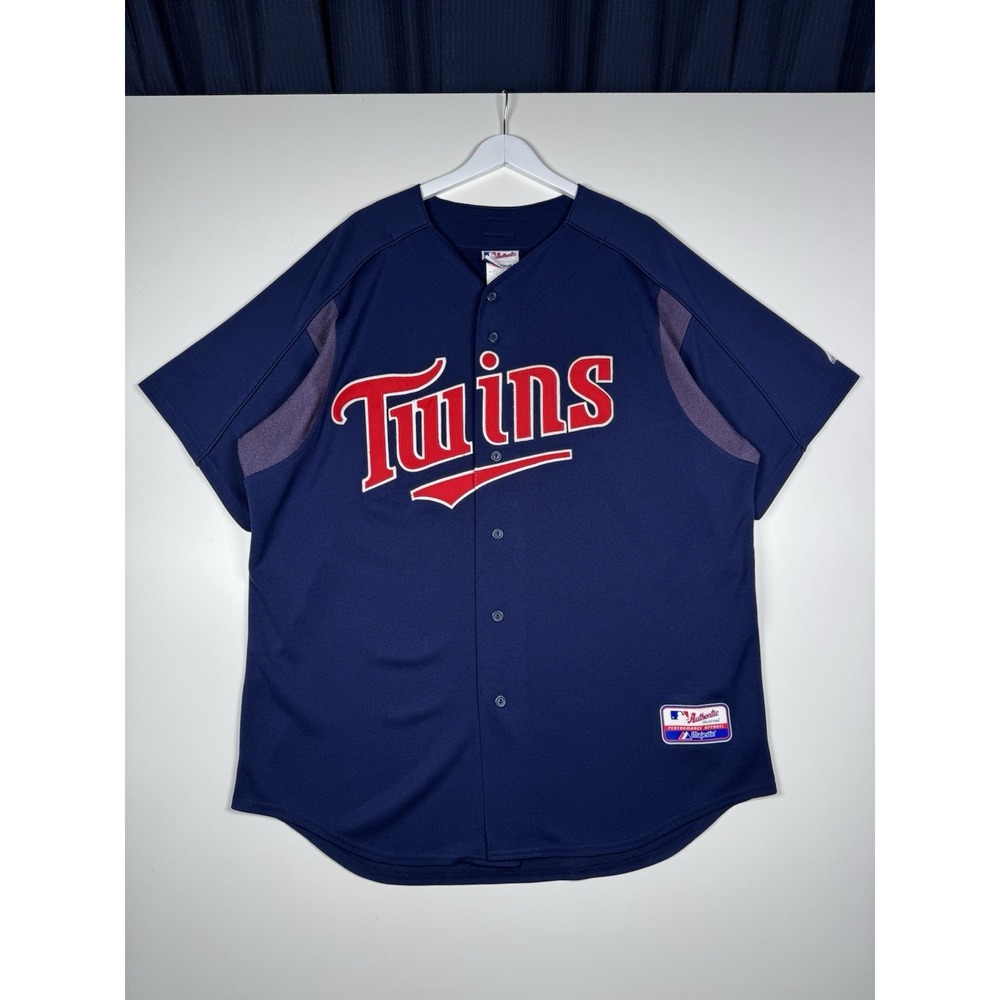 + Vintage Minnesota Twins Navy Blue Authentic Majestic Baseball Jersey Men's XL
